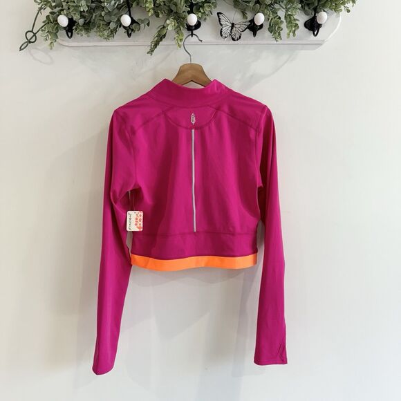 New Free People Movement Tell Me Something Colorblock Quarter Zip Cropped - Picture 4 of 4